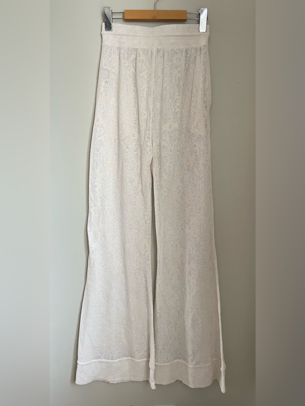 Free People Intimately Cozy Cool Girl Lounge Pants Size XS Boho Sheer Waffle - Picture 6 of 11